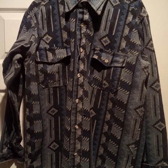 Vtg. The Sportsman's Guide Men's Large Cotton Flannel ButtonUp Shirt Made In USA - Picture 3 of 6